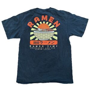 Tokyo Japan Ramen Noodles Traditional Japanese Soup Black T-shirt Adult Size M